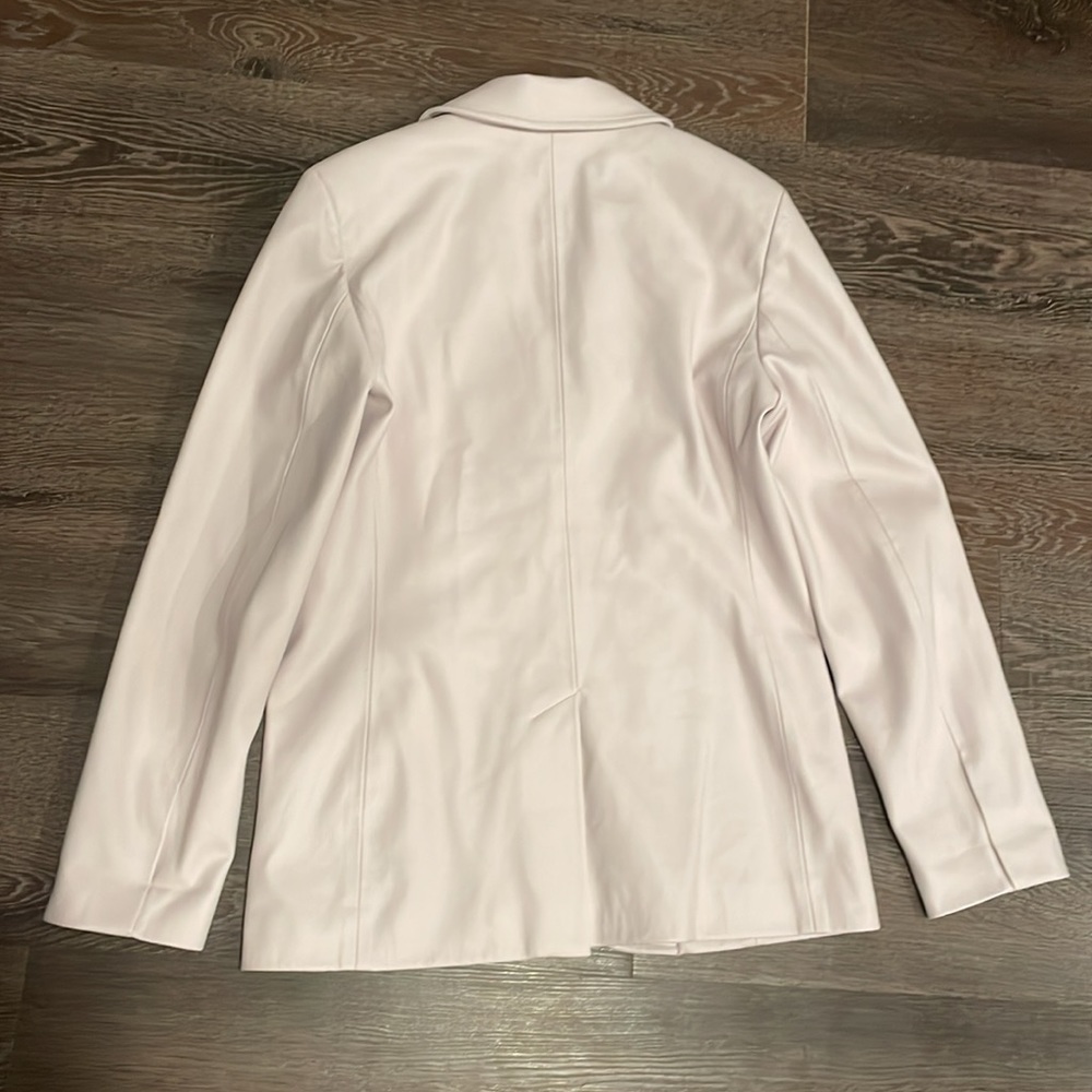 🟪NWT Anthropologie Lavender purple faux leather blazer xs - Picture 7 of 14